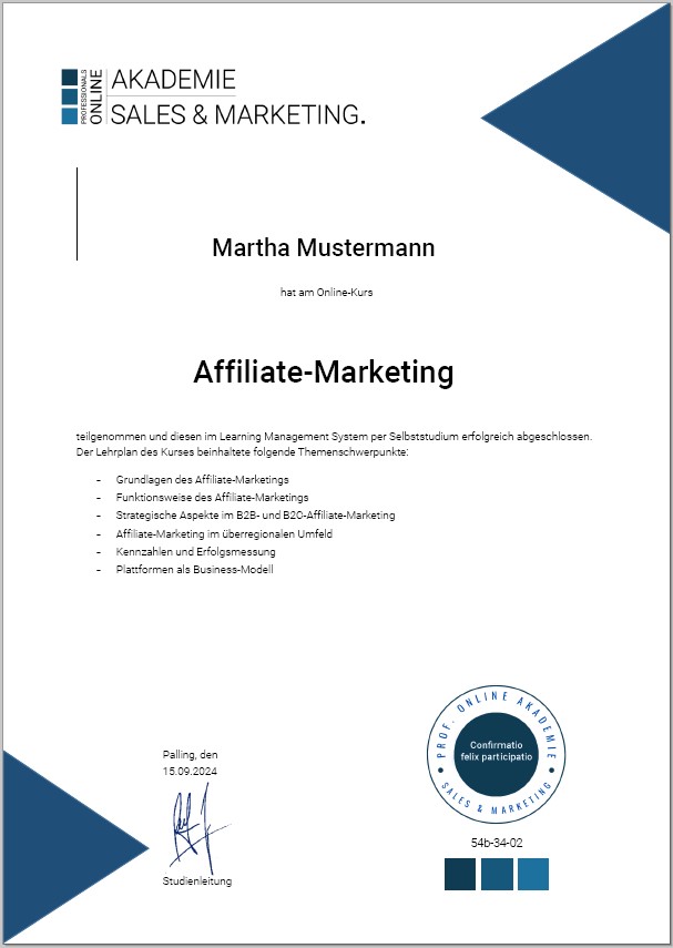 Weiterbildung Affiliate Manager Fortbildung und Fernstudium