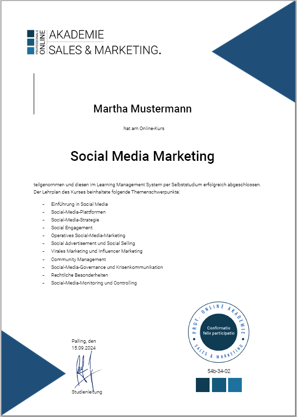 Weiterbildung Social Media Marketing und Management online