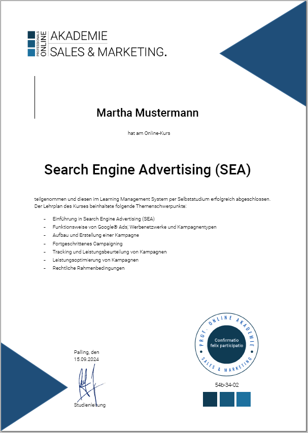 Weiterbildung SEM Werbung, SEM Marketing online, SEA Marketing